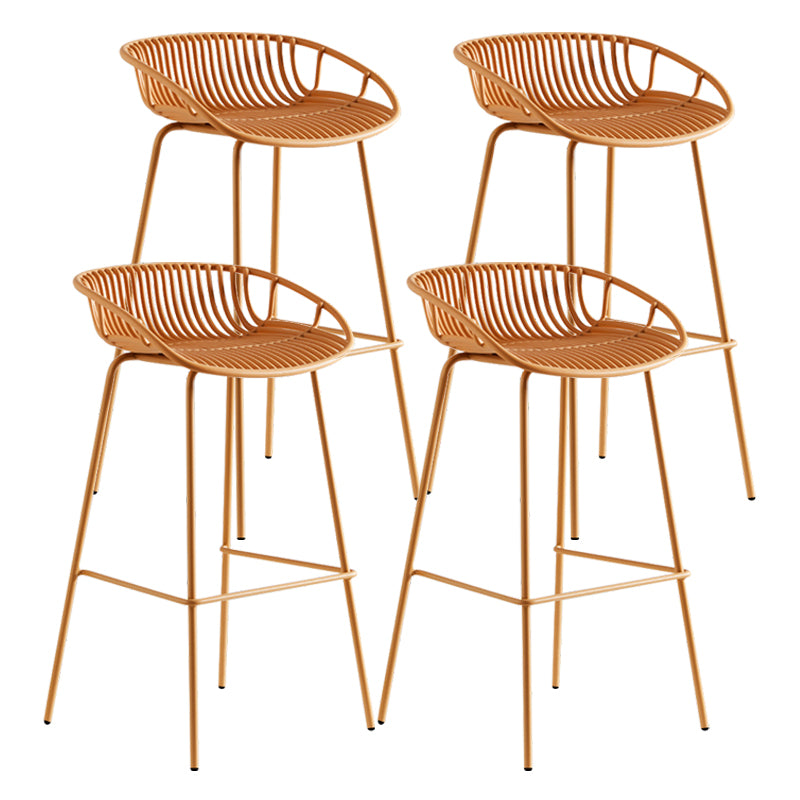 Contemporary Milk Tea Shop Footrest Stool Matte Finish Metal Barstool Ginger 4 Piece Set Counter Stool(26"H) Clearhalo 'Bar Furniture' 'Bar Stools' 'bar_stools' 'furn' 'furn_bar_stools' 'Furniture' 'furniture_bar_stools' 'Kitchen & Dining Furniture' 4926583