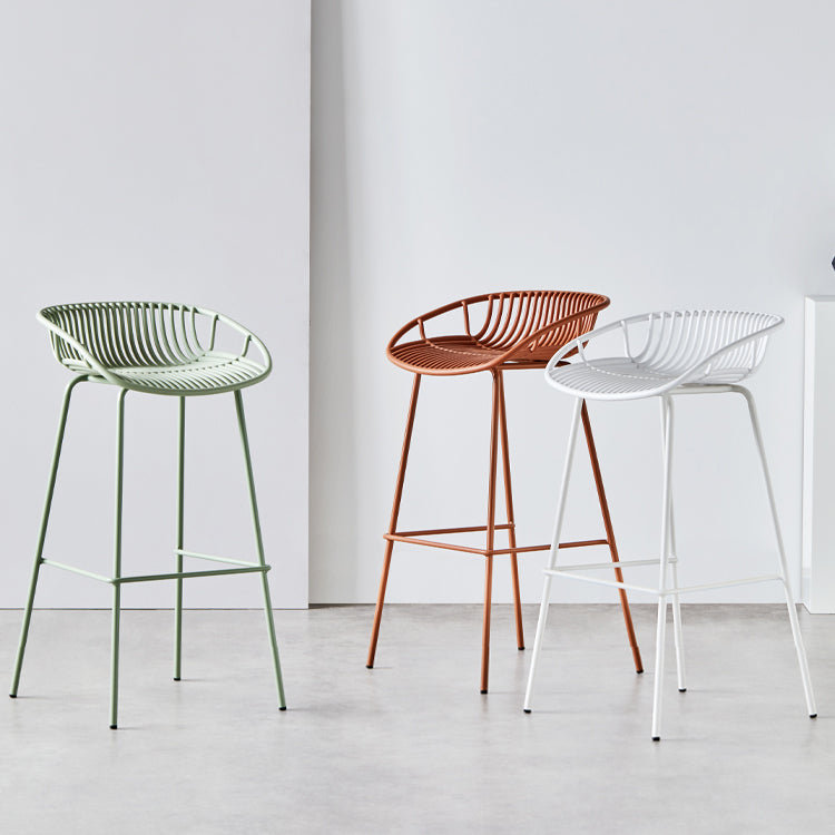 Contemporary Milk Tea Shop Footrest Stool Matte Finish Metal Barstool Clearhalo 'Bar Furniture' 'Bar Stools' 'bar_stools' 'furn' 'furn_bar_stools' 'Furniture' 'furniture_bar_stools' 'Kitchen & Dining Furniture' 4926584