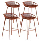 Contemporary Milk Tea Shop Footrest Stool Matte Finish Metal Barstool Orange Red 4 Piece Set Counter Stool(26"H) Clearhalo 'Bar Furniture' 'Bar Stools' 'bar_stools' 'furn' 'furn_bar_stools' 'Furniture' 'furniture_bar_stools' 'Kitchen & Dining Furniture' 4926585