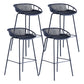 Contemporary Milk Tea Shop Footrest Stool Matte Finish Metal Barstool Gray Blue 4 Piece Set Counter Stool(26"H) Clearhalo 'Bar Furniture' 'Bar Stools' 'bar_stools' 'furn' 'furn_bar_stools' 'Furniture' 'furniture_bar_stools' 'Kitchen & Dining Furniture' 4926587