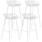 Contemporary Milk Tea Shop Footrest Stool Matte Finish Metal Barstool White 4 Piece Set Bar Stool (28" H) Clearhalo 'Bar Furniture' 'Bar Stools' 'bar_stools' 'furn' 'furn_bar_stools' 'Furniture' 'furniture_bar_stools' 'Kitchen & Dining Furniture' 4926591