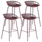 Contemporary Milk Tea Shop Footrest Stool Matte Finish Metal Barstool Purple 4 Piece Set Bar Stool (28" H) Clearhalo 'Bar Furniture' 'Bar Stools' 'bar_stools' 'furn' 'furn_bar_stools' 'Furniture' 'furniture_bar_stools' 'Kitchen & Dining Furniture' 4926593