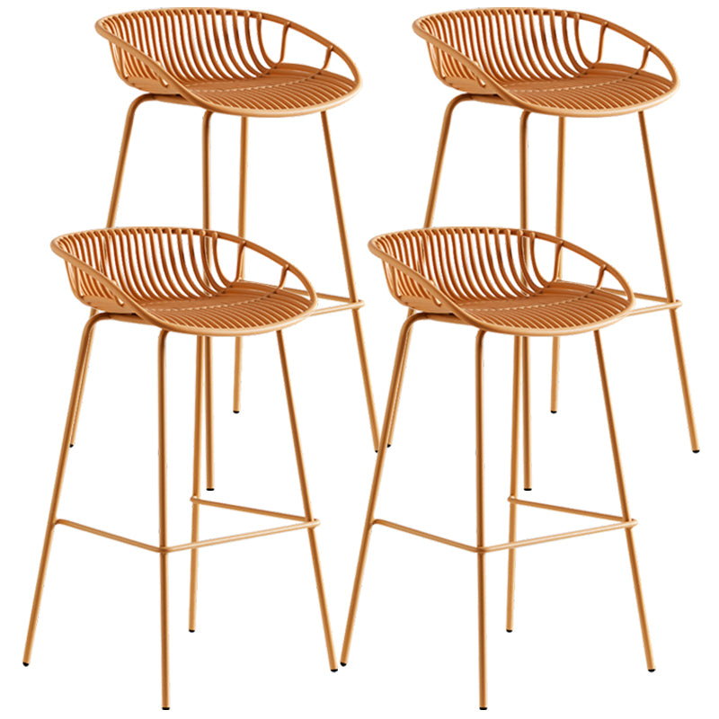 Contemporary Milk Tea Shop Footrest Stool Matte Finish Metal Barstool Ginger 4 Piece Set Bar Stool (28" H) Clearhalo 'Bar Furniture' 'Bar Stools' 'bar_stools' 'furn' 'furn_bar_stools' 'Furniture' 'furniture_bar_stools' 'Kitchen & Dining Furniture' 4926594