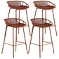 Contemporary Milk Tea Shop Footrest Stool Matte Finish Metal Barstool Orange Red 4 Piece Set Bar Stool (28" H) Clearhalo 'Bar Furniture' 'Bar Stools' 'bar_stools' 'furn' 'furn_bar_stools' 'Furniture' 'furniture_bar_stools' 'Kitchen & Dining Furniture' 4926595