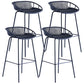 Contemporary Milk Tea Shop Footrest Stool Matte Finish Metal Barstool Gray Blue 4 Piece Set Bar Stool (28" H) Clearhalo 'Bar Furniture' 'Bar Stools' 'bar_stools' 'furn' 'furn_bar_stools' 'Furniture' 'furniture_bar_stools' 'Kitchen & Dining Furniture' 4926596