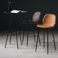 Scandinavian Footrest Matte Finish Barstool Restaurant Leather Stool Clearhalo 'Bar Furniture' 'Bar Stools' 'bar_stools' 'furn' 'furn_bar_stools' 'Furniture' 'furniture_bar_stools' 'Kitchen & Dining Furniture' 4926600