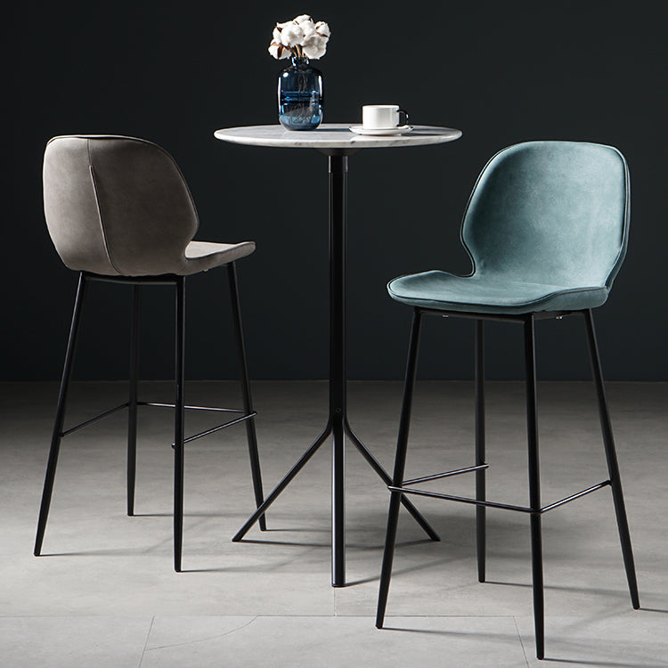 Scandinavian Footrest Matte Finish Barstool Restaurant Leather Stool Clearhalo 'Bar Furniture' 'Bar Stools' 'bar_stools' 'furn' 'furn_bar_stools' 'Furniture' 'furniture_bar_stools' 'Kitchen & Dining Furniture' 4926605