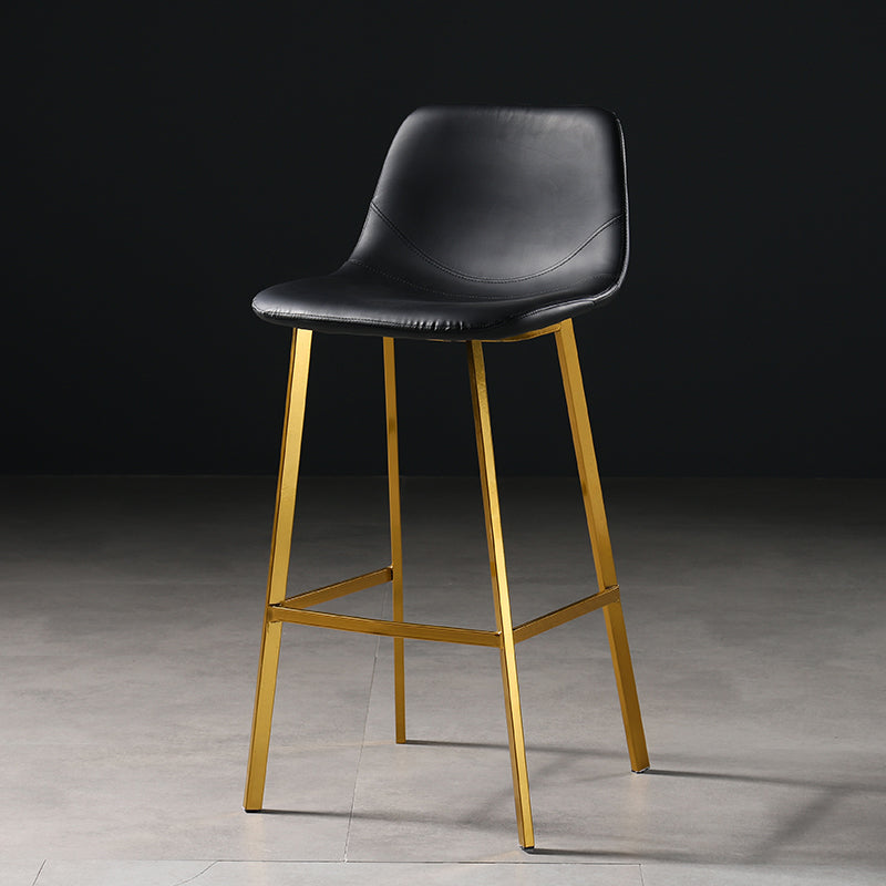 Scandinavian Footrest Matte Finish Barstool Restaurant Leather Stool Black 1 Piece Bar Stool(30"H) Clearhalo 'Bar Furniture' 'Bar Stools' 'bar_stools' 'furn' 'furn_bar_stools' 'Furniture' 'furniture_bar_stools' 'Kitchen & Dining Furniture' 4926610
