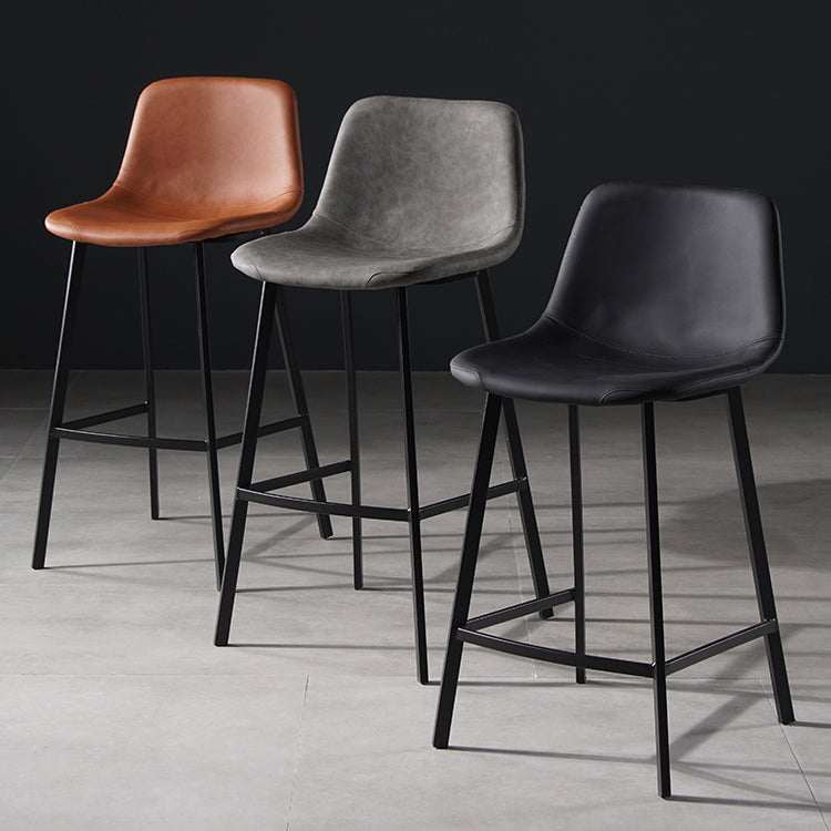 Scandinavian Footrest Matte Finish Barstool Restaurant Leather Stool Clearhalo 'Bar Furniture' 'Bar Stools' 'bar_stools' 'furn' 'furn_bar_stools' 'Furniture' 'furniture_bar_stools' 'Kitchen & Dining Furniture' 4926623