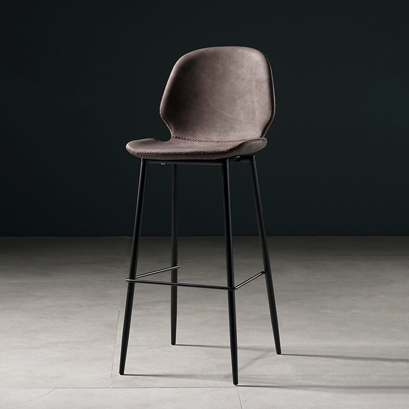 Scandinavian Footrest Matte Finish Barstool Restaurant Leather Stool Light Brown 1 Piece Bar Stool(30"H) Clearhalo 'Bar Furniture' 'Bar Stools' 'bar_stools' 'furn' 'furn_bar_stools' 'Furniture' 'furniture_bar_stools' 'Kitchen & Dining Furniture' 4926628