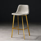 Scandinavian Footrest Matte Finish Barstool Restaurant Leather Stool Smoke Gray 1 Piece Bar Stool(30"H) Clearhalo 'Bar Furniture' 'Bar Stools' 'bar_stools' 'furn' 'furn_bar_stools' 'Furniture' 'furniture_bar_stools' 'Kitchen & Dining Furniture' 4926630