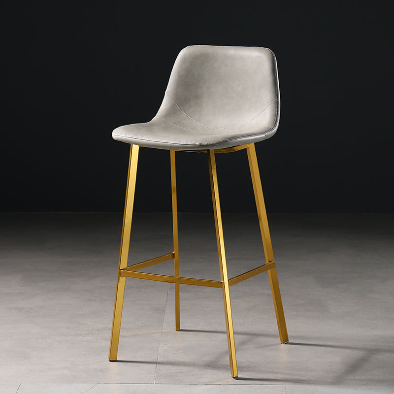 Scandinavian Footrest Matte Finish Barstool Restaurant Leather Stool Smoke Gray 1 Piece Bar Stool(30"H) Clearhalo 'Bar Furniture' 'Bar Stools' 'bar_stools' 'furn' 'furn_bar_stools' 'Furniture' 'furniture_bar_stools' 'Kitchen & Dining Furniture' 4926630