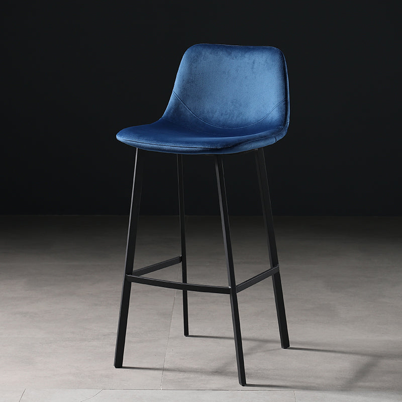 Scandinavian Footrest Matte Finish Barstool Restaurant Leather Stool Royal Blue 1 Piece Bar Stool(30"H) Clearhalo 'Bar Furniture' 'Bar Stools' 'bar_stools' 'furn' 'furn_bar_stools' 'Furniture' 'furniture_bar_stools' 'Kitchen & Dining Furniture' 4926632