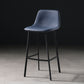 Scandinavian Footrest Matte Finish Barstool Restaurant Leather Stool Dark Blue 1 Piece Bar Stool(30"H) Clearhalo 'Bar Furniture' 'Bar Stools' 'bar_stools' 'furn' 'furn_bar_stools' 'Furniture' 'furniture_bar_stools' 'Kitchen & Dining Furniture' 4926635