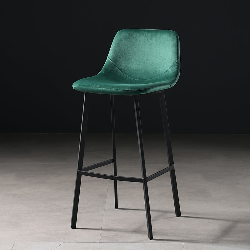 Scandinavian Footrest Matte Finish Barstool Restaurant Leather Stool Blackish Green 1 Piece Bar Stool(30"H) Clearhalo 'Bar Furniture' 'Bar Stools' 'bar_stools' 'furn' 'furn_bar_stools' 'Furniture' 'furniture_bar_stools' 'Kitchen & Dining Furniture' 4926637