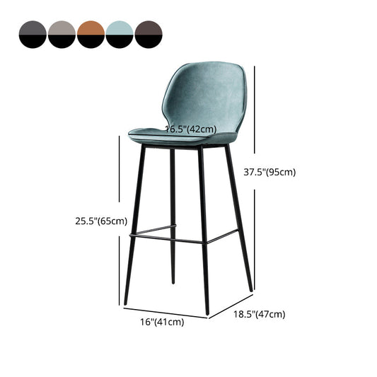 Scandinavian Footrest Matte Finish Barstool Restaurant Leather Stool Clearhalo 'Bar Furniture' 'Bar Stools' 'bar_stools' 'furn' 'furn_bar_stools' 'Furniture' 'furniture_bar_stools' 'Kitchen & Dining Furniture' 4926639