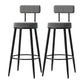 Scandinavian Matte Finish Velvet Barstool Footrest Coffee Shop Stool Grey 2 Piece Set Clearhalo 'Bar Furniture' 'Bar Stools' 'bar_stools' 'furn' 'furn_bar_stools' 'Furniture' 'furniture_bar_stools' 'Kitchen & Dining Furniture' 4926647