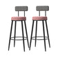 Scandinavian Matte Finish Velvet Barstool Footrest Coffee Shop Stool Pink 2 Piece Set Counter Stool(26"H) Clearhalo 'Bar Furniture' 'Bar Stools' 'bar_stools' 'furn' 'furn_bar_stools' 'Furniture' 'furniture_bar_stools' 'Kitchen & Dining Furniture' 4926654