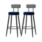 Scandinavian Matte Finish Velvet Barstool Footrest Coffee Shop Stool Blue 2 Piece Set Counter Stool(26"H) Clearhalo 'Bar Furniture' 'Bar Stools' 'bar_stools' 'furn' 'furn_bar_stools' 'Furniture' 'furniture_bar_stools' 'Kitchen & Dining Furniture' 4926656