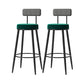 Scandinavian Matte Finish Velvet Barstool Footrest Coffee Shop Stool Green 2 Piece Set Counter Stool(26"H) Clearhalo 'Bar Furniture' 'Bar Stools' 'bar_stools' 'furn' 'furn_bar_stools' 'Furniture' 'furniture_bar_stools' 'Kitchen & Dining Furniture' 4926657