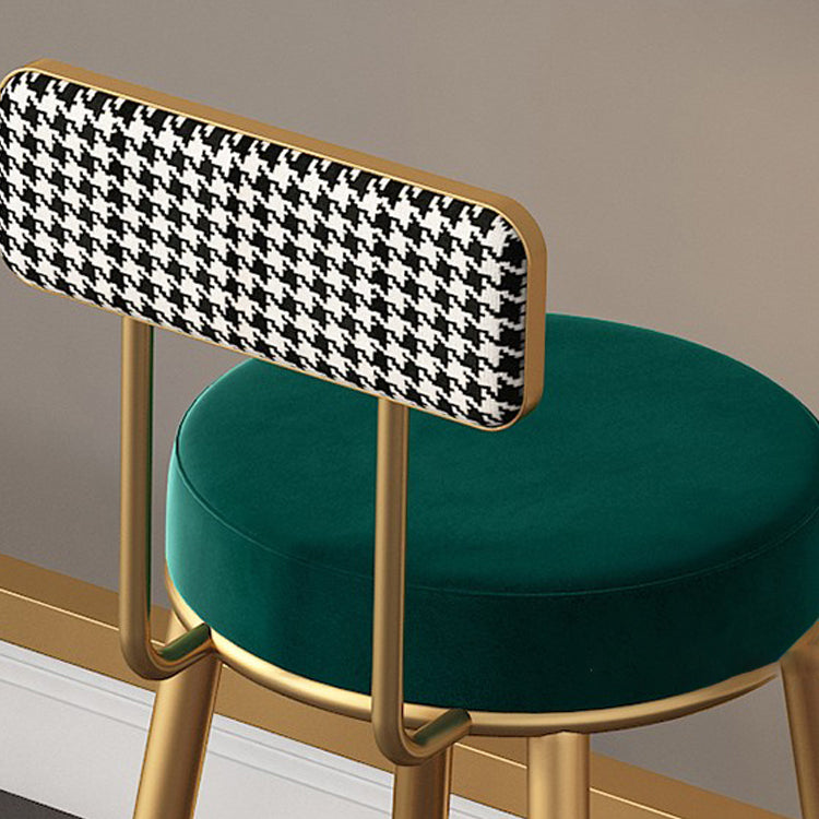 Scandinavian Matte Finish Velvet Barstool Footrest Coffee Shop Stool Clearhalo 'Bar Furniture' 'Bar Stools' 'bar_stools' 'furn' 'furn_bar_stools' 'Furniture' 'furniture_bar_stools' 'Kitchen & Dining Furniture' 4926658