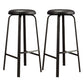 Contemporary Matte Finish Upholstered Stool Footrest Iron Bar Stool Black 2 Piece Set Clearhalo 'Bar Furniture' 'Bar Stools' 'bar_stools' 'furn' 'furn_bar_stools' 'Furniture' 'furniture_bar_stools' 'Kitchen & Dining Furniture' 4926725