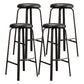 Contemporary Matte Finish Upholstered Stool Footrest Iron Bar Stool Black 4 Piece Set Clearhalo 'Bar Furniture' 'Bar Stools' 'bar_stools' 'furn' 'furn_bar_stools' 'Furniture' 'furniture_bar_stools' 'Kitchen & Dining Furniture' 4926727