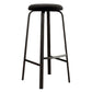 Contemporary Matte Finish Upholstered Stool Footrest Iron Bar Stool Matte Black 1 Piece Clearhalo 'Bar Furniture' 'Bar Stools' 'bar_stools' 'furn' 'furn_bar_stools' 'Furniture' 'furniture_bar_stools' 'Kitchen & Dining Furniture' 4926729