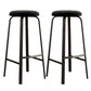 Contemporary Matte Finish Upholstered Stool Footrest Iron Bar Stool Matte Black 2 Piece Set Clearhalo 'Bar Furniture' 'Bar Stools' 'bar_stools' 'furn' 'furn_bar_stools' 'Furniture' 'furniture_bar_stools' 'Kitchen & Dining Furniture' 4926731