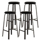 Contemporary Matte Finish Upholstered Stool Footrest Iron Bar Stool Matte Black 4 Piece Set Clearhalo 'Bar Furniture' 'Bar Stools' 'bar_stools' 'furn' 'furn_bar_stools' 'Furniture' 'furniture_bar_stools' 'Kitchen & Dining Furniture' 4926733