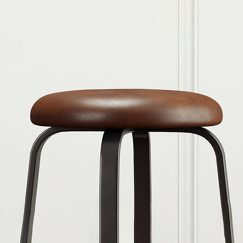 Contemporary Matte Finish Upholstered Stool Footrest Iron Bar Stool Clearhalo 'Bar Furniture' 'Bar Stools' 'bar_stools' 'furn' 'furn_bar_stools' 'Furniture' 'furniture_bar_stools' 'Kitchen & Dining Furniture' 4926734