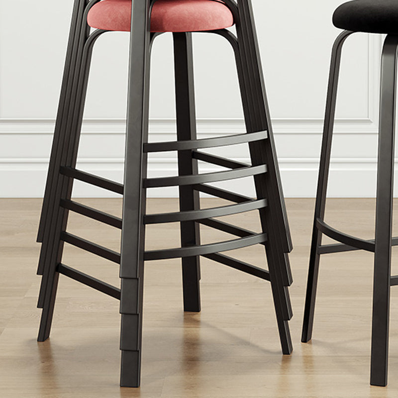 Contemporary Matte Finish Upholstered Stool Footrest Iron Bar Stool Clearhalo 'Bar Furniture' 'Bar Stools' 'bar_stools' 'furn' 'furn_bar_stools' 'Furniture' 'furniture_bar_stools' 'Kitchen & Dining Furniture' 4926735