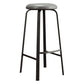Contemporary Matte Finish Upholstered Stool Footrest Iron Bar Stool Grey 1 Piece Clearhalo 'Bar Furniture' 'Bar Stools' 'bar_stools' 'furn' 'furn_bar_stools' 'Furniture' 'furniture_bar_stools' 'Kitchen & Dining Furniture' 4926736