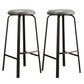 Contemporary Matte Finish Upholstered Stool Footrest Iron Bar Stool Grey 2 Piece Set Clearhalo 'Bar Furniture' 'Bar Stools' 'bar_stools' 'furn' 'furn_bar_stools' 'Furniture' 'furniture_bar_stools' 'Kitchen & Dining Furniture' 4926737