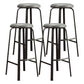 Contemporary Matte Finish Upholstered Stool Footrest Iron Bar Stool Grey 4 Piece Set Clearhalo 'Bar Furniture' 'Bar Stools' 'bar_stools' 'furn' 'furn_bar_stools' 'Furniture' 'furniture_bar_stools' 'Kitchen & Dining Furniture' 4926740