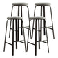Contemporary Matte Finish Upholstered Stool Footrest Iron Bar Stool Light Gray 4 Piece Set Clearhalo 'Bar Furniture' 'Bar Stools' 'bar_stools' 'furn' 'furn_bar_stools' 'Furniture' 'furniture_bar_stools' 'Kitchen & Dining Furniture' 4926745