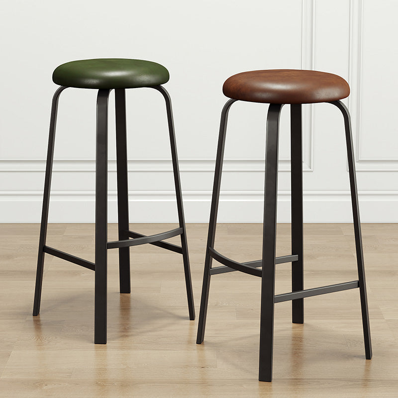 Contemporary Matte Finish Upholstered Stool Footrest Iron Bar Stool Clearhalo 'Bar Furniture' 'Bar Stools' 'bar_stools' 'furn' 'furn_bar_stools' 'Furniture' 'furniture_bar_stools' 'Kitchen & Dining Furniture' 4926746