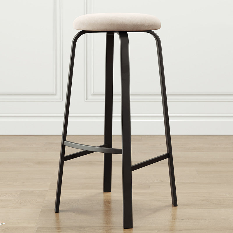 Contemporary Matte Finish Upholstered Stool Footrest Iron Bar Stool Clearhalo 'Bar Furniture' 'Bar Stools' 'bar_stools' 'furn' 'furn_bar_stools' 'Furniture' 'furniture_bar_stools' 'Kitchen & Dining Furniture' 4926748