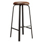 Contemporary Matte Finish Upholstered Stool Footrest Iron Bar Stool Brown 1 Piece Clearhalo 'Bar Furniture' 'Bar Stools' 'bar_stools' 'furn' 'furn_bar_stools' 'Furniture' 'furniture_bar_stools' 'Kitchen & Dining Furniture' 4926751