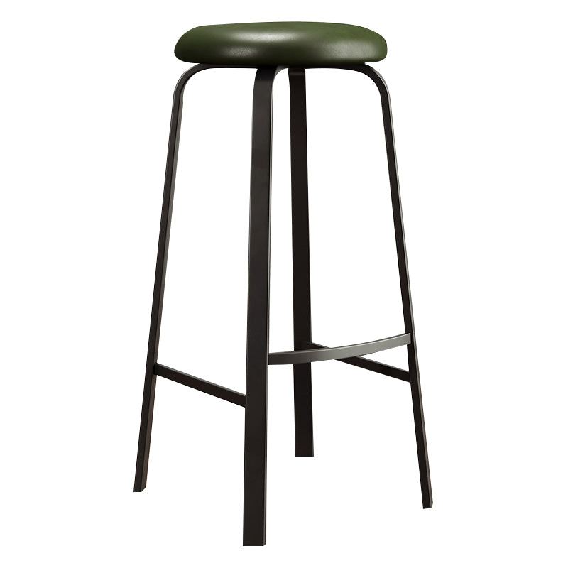 Contemporary Matte Finish Upholstered Stool Footrest Iron Bar Stool Green 1 Piece Clearhalo 'Bar Furniture' 'Bar Stools' 'bar_stools' 'furn' 'furn_bar_stools' 'Furniture' 'furniture_bar_stools' 'Kitchen & Dining Furniture' 4926754