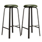 Contemporary Matte Finish Upholstered Stool Footrest Iron Bar Stool Green 2 Piece Set Clearhalo 'Bar Furniture' 'Bar Stools' 'bar_stools' 'furn' 'furn_bar_stools' 'Furniture' 'furniture_bar_stools' 'Kitchen & Dining Furniture' 4926755