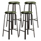 Contemporary Matte Finish Upholstered Stool Footrest Iron Bar Stool Green 4 Piece Set Clearhalo 'Bar Furniture' 'Bar Stools' 'bar_stools' 'furn' 'furn_bar_stools' 'Furniture' 'furniture_bar_stools' 'Kitchen & Dining Furniture' 4926756