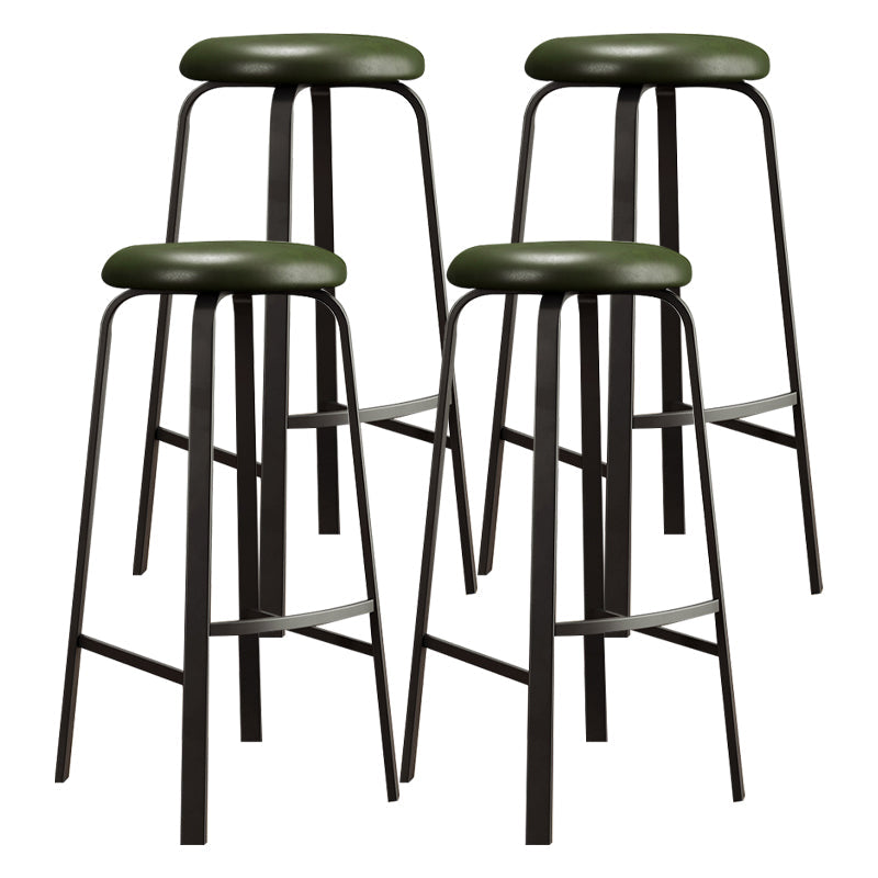 Contemporary Matte Finish Upholstered Stool Footrest Iron Bar Stool Green 4 Piece Set Clearhalo 'Bar Furniture' 'Bar Stools' 'bar_stools' 'furn' 'furn_bar_stools' 'Furniture' 'furniture_bar_stools' 'Kitchen & Dining Furniture' 4926756