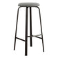 Contemporary Matte Finish Upholstered Stool Footrest Iron Bar Stool Black White 1 Piece Clearhalo 'Bar Furniture' 'Bar Stools' 'bar_stools' 'furn' 'furn_bar_stools' 'Furniture' 'furniture_bar_stools' 'Kitchen & Dining Furniture' 4926757
