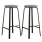 Contemporary Matte Finish Upholstered Stool Footrest Iron Bar Stool Black White 2 Piece Set Clearhalo 'Bar Furniture' 'Bar Stools' 'bar_stools' 'furn' 'furn_bar_stools' 'Furniture' 'furniture_bar_stools' 'Kitchen & Dining Furniture' 4926758