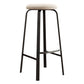 Contemporary Matte Finish Upholstered Stool Footrest Iron Bar Stool Beige 1 Piece Clearhalo 'Bar Furniture' 'Bar Stools' 'bar_stools' 'furn' 'furn_bar_stools' 'Furniture' 'furniture_bar_stools' 'Kitchen & Dining Furniture' 4926760