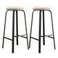 Contemporary Matte Finish Upholstered Stool Footrest Iron Bar Stool Beige 2 Piece Set Clearhalo 'Bar Furniture' 'Bar Stools' 'bar_stools' 'furn' 'furn_bar_stools' 'Furniture' 'furniture_bar_stools' 'Kitchen & Dining Furniture' 4926761