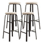 Contemporary Matte Finish Upholstered Stool Footrest Iron Bar Stool Beige 4 Piece Set Clearhalo 'Bar Furniture' 'Bar Stools' 'bar_stools' 'furn' 'furn_bar_stools' 'Furniture' 'furniture_bar_stools' 'Kitchen & Dining Furniture' 4926762