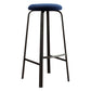 Contemporary Matte Finish Upholstered Stool Footrest Iron Bar Stool Royal Blue 1 Piece Clearhalo 'Bar Furniture' 'Bar Stools' 'bar_stools' 'furn' 'furn_bar_stools' 'Furniture' 'furniture_bar_stools' 'Kitchen & Dining Furniture' 4926763