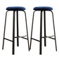 Contemporary Matte Finish Upholstered Stool Footrest Iron Bar Stool Royal Blue 2 Piece Set Clearhalo 'Bar Furniture' 'Bar Stools' 'bar_stools' 'furn' 'furn_bar_stools' 'Furniture' 'furniture_bar_stools' 'Kitchen & Dining Furniture' 4926764